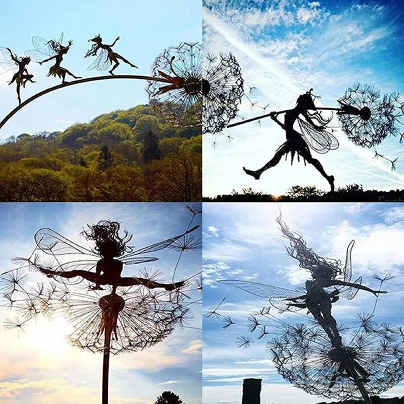 BowLift | Dancing Fairy Statue Steel Garden