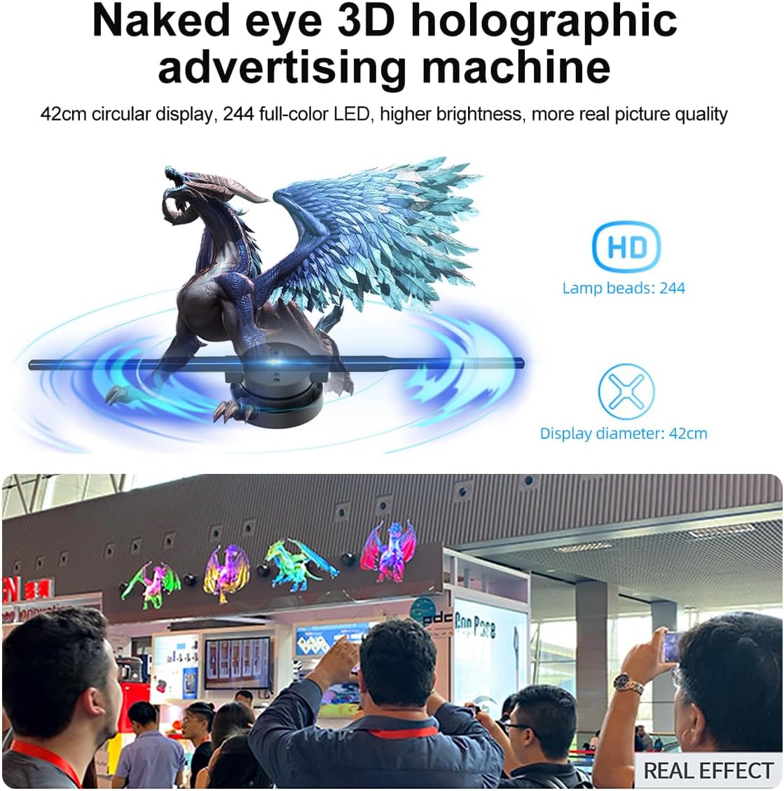 BowLift | 3D Hologram LED Fan Projector – High-Resolution Visual Display for Home, Business & Events