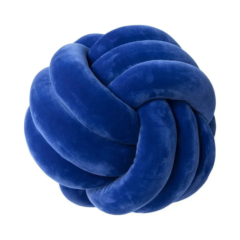 BowLift | Decorative, soft cushion with knotted ball in suede look