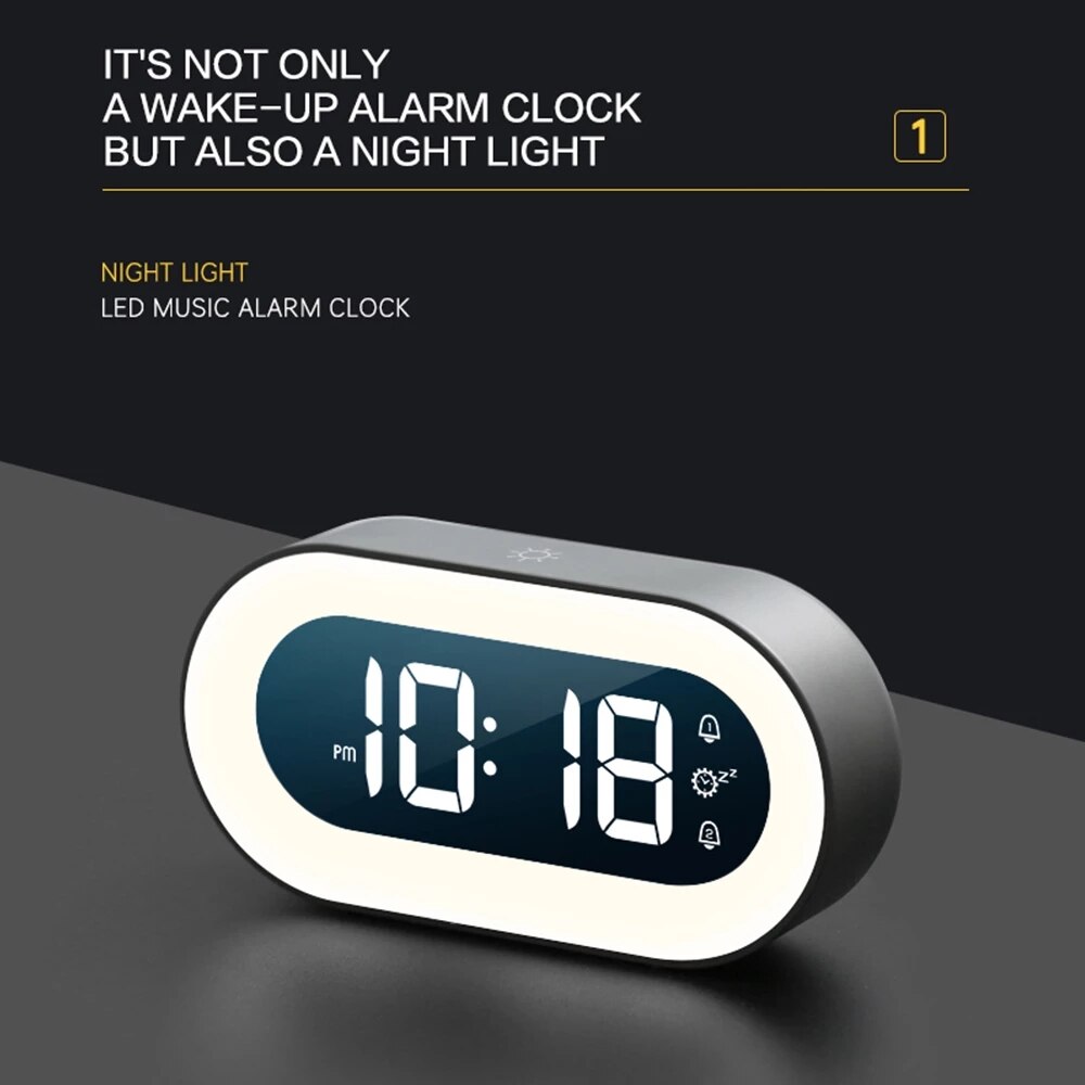 BowLift | Digital Alarm Clock with Night Light - Lumino