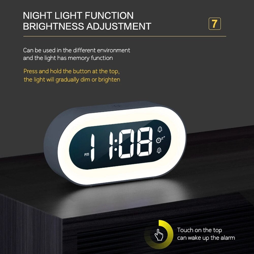 BowLift | Digital Alarm Clock with Night Light - Lumino