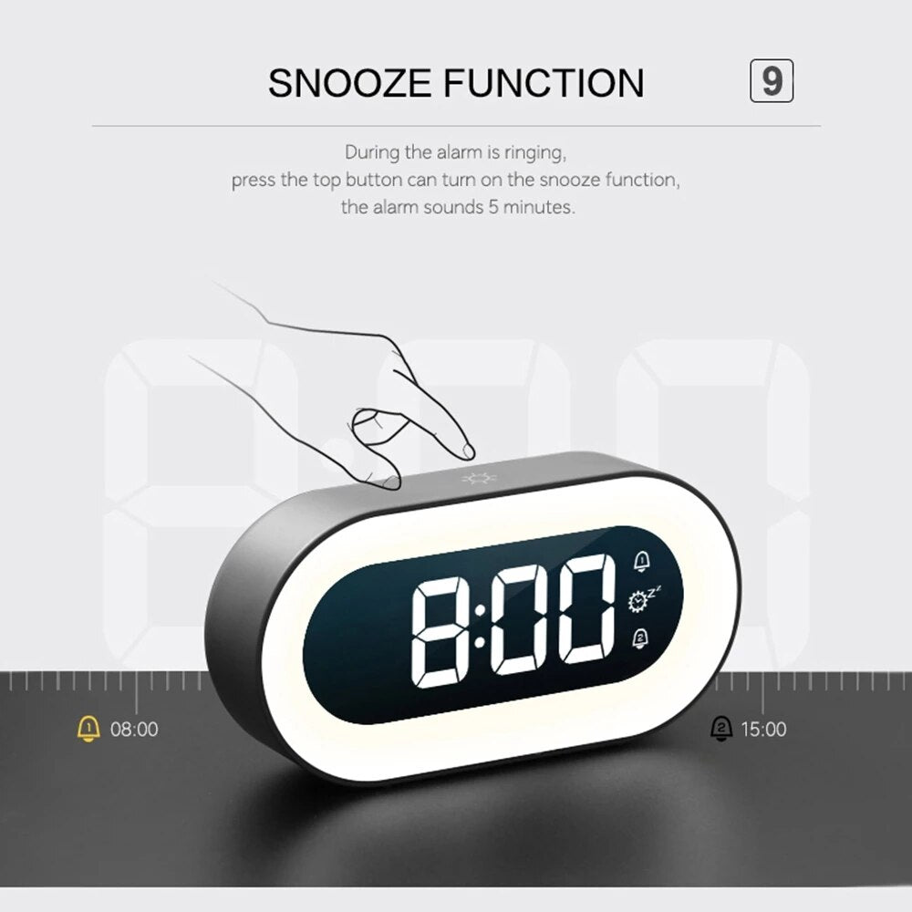 BowLift | Digital Alarm Clock with Nightlight – Lumino