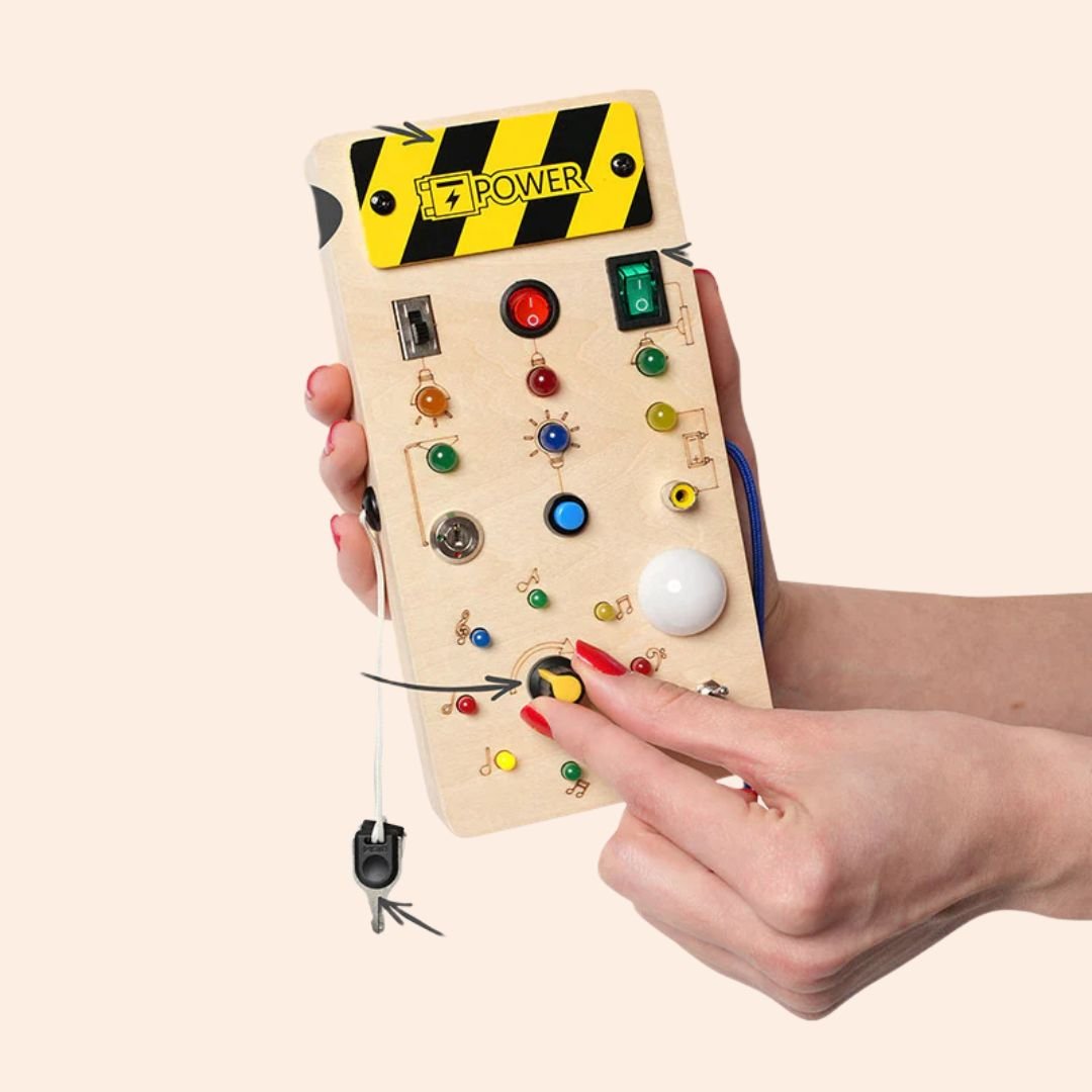 BowLift | DISCOVERY PLAY – Montessori Busy Board for Toddlers to Explore, Learn & Develop Fine Motor Skills