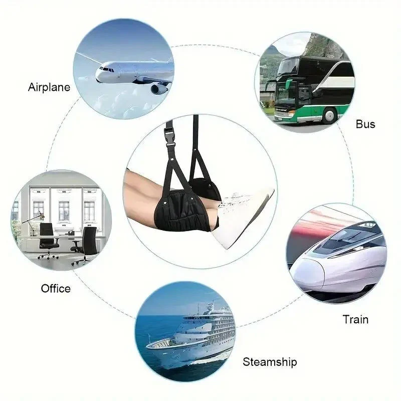 BowLift | 2-Pack Foot Hammock, Portable Travel & Under-Desk Leg Rest with Adjustable Straps