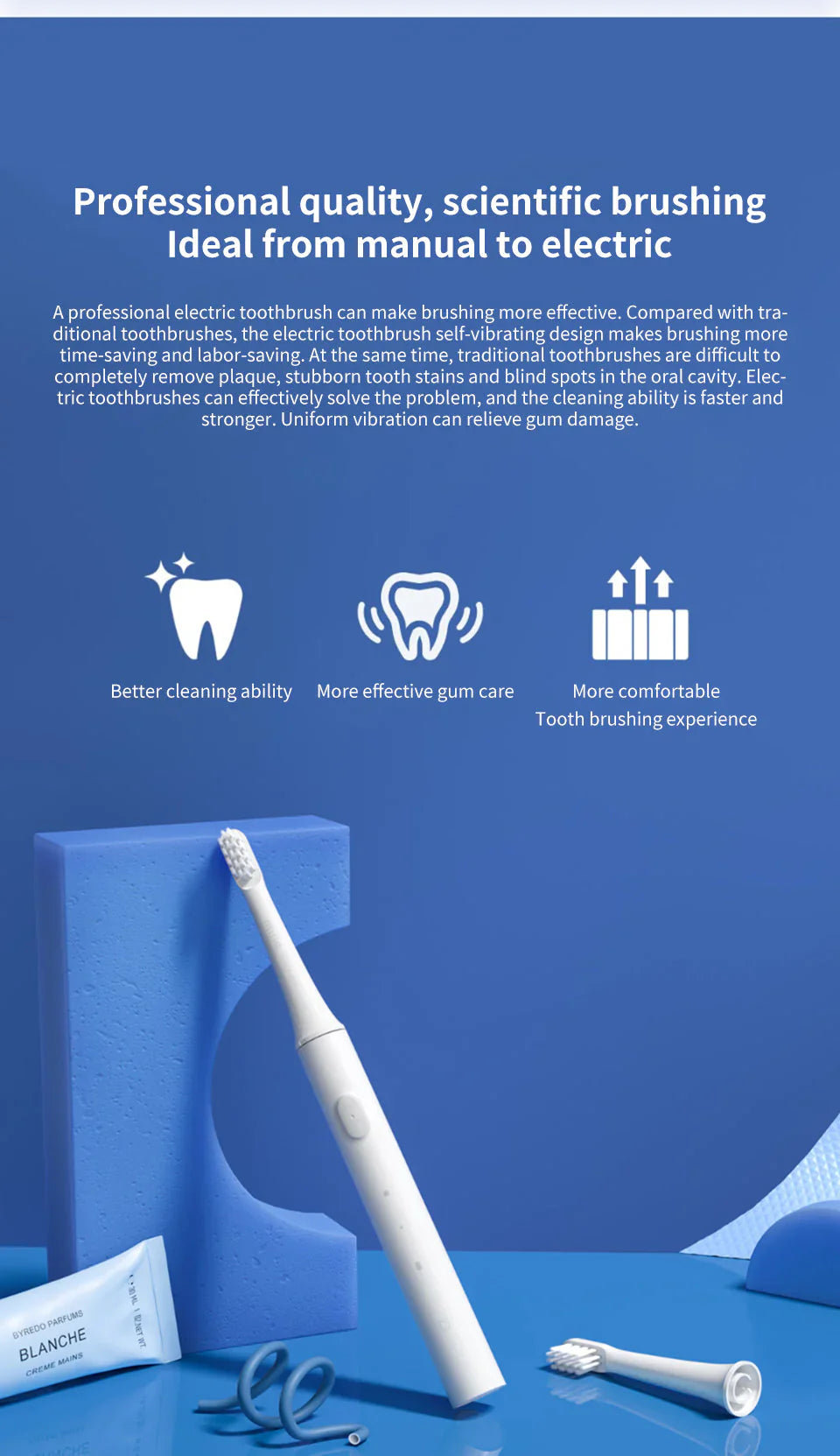 BowLift | Electric Sonic Toothbrush – Waterproof and USB rechargeable