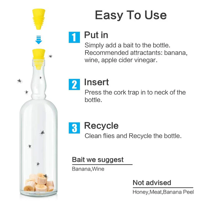 BowLift | Reusable Silicone Fruit Fly Trap Funnel