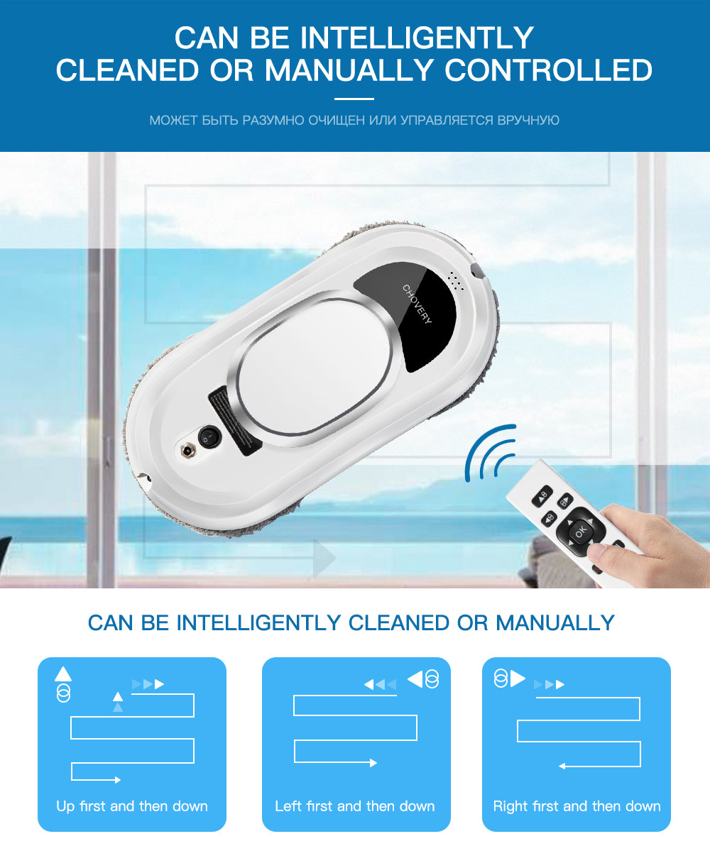BowLift | CleanBot Smart Window Cleaner with Remote Control – Streak-Free Glass Cleaning