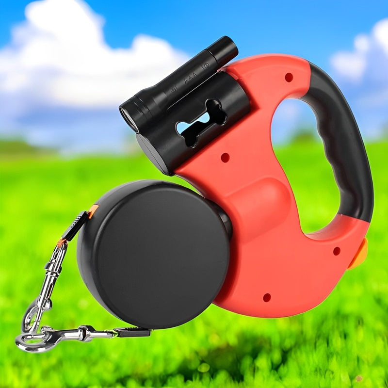 BowLift | 10FT Dual Retractable Dog Leash with Built-In Flashlight & Waste Bag Holder
