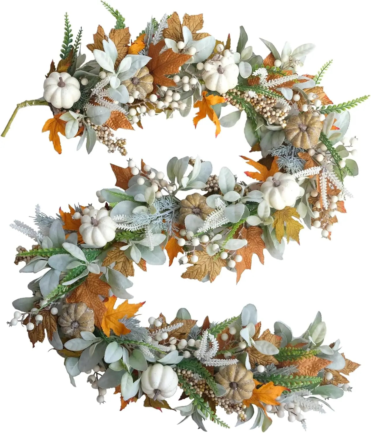BowLift | Halloween Autumn Wreath – Handmade Door Wreath with Pumpkins and Eucalyptus