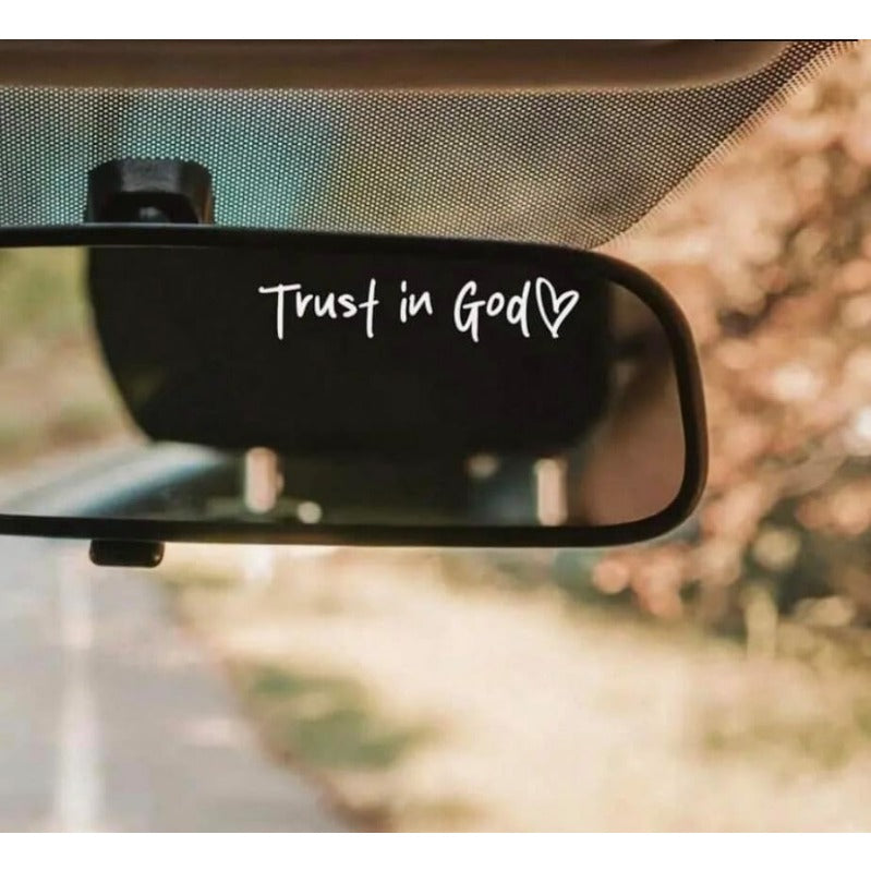 BowLift | “Trust in God” Rear-View Mirror Decal