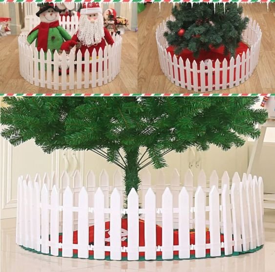 BowLift | Christmas Tree Fence - Christmas White Fence for Home Decor Easy to Assemble