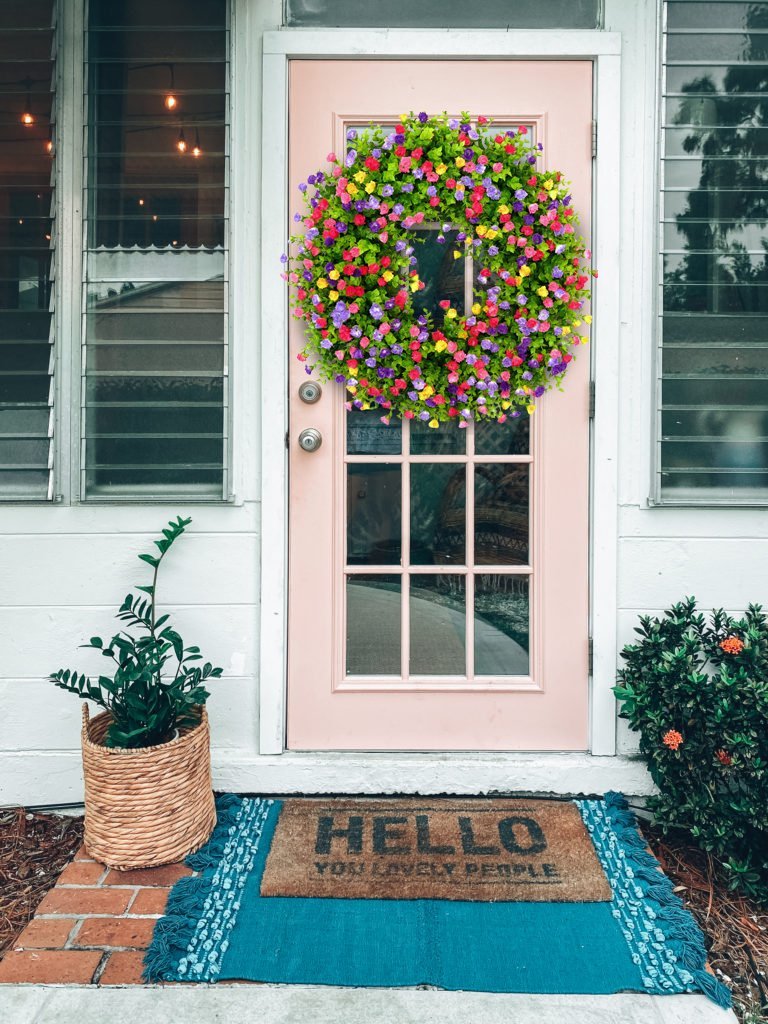 BowLift | BloomWreath Spring & Summer Front Door Wreath | Handmade Floral Grapevine Accent