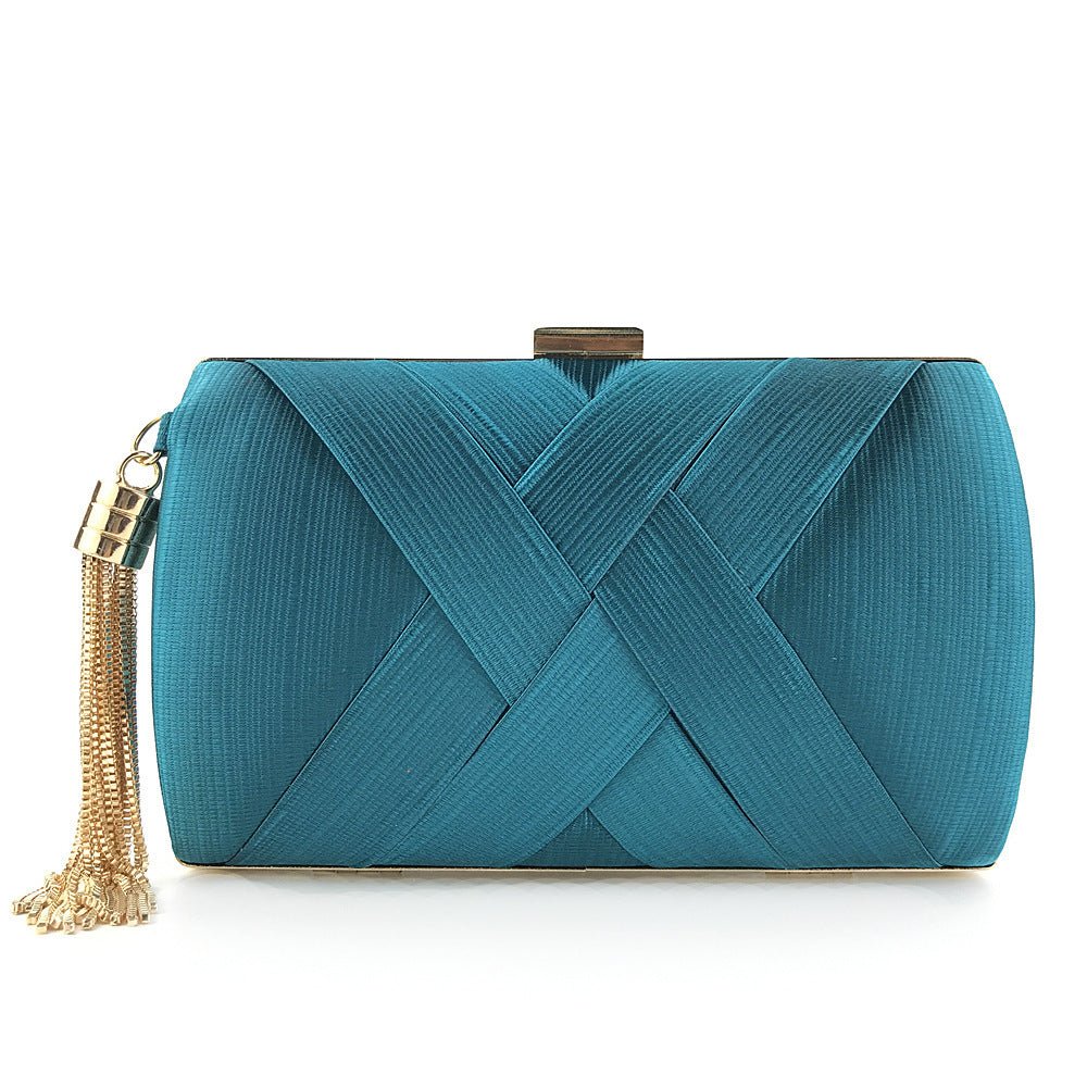 BowLift | Éclessa Luxury Evening Clutch | Satin tassel handbag for classic and modern elegance