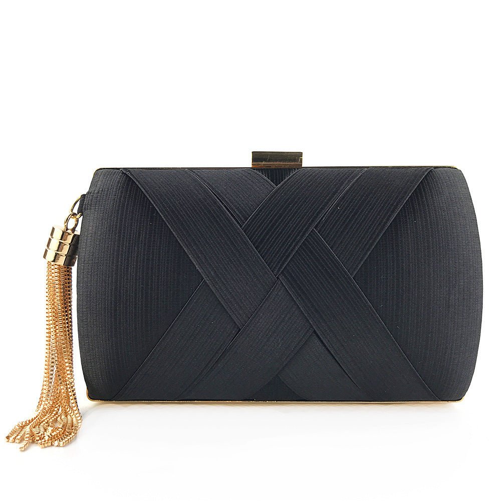 BowLift | Éclessa Luxury Evening Clutch | Satin tassel handbag for classic and modern elegance
