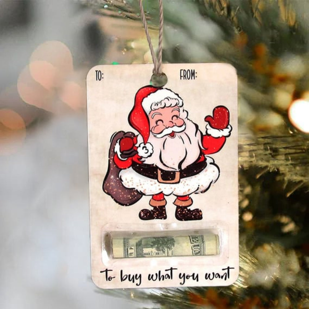 BowLift | Christmas Wooden Money Holder Ornament