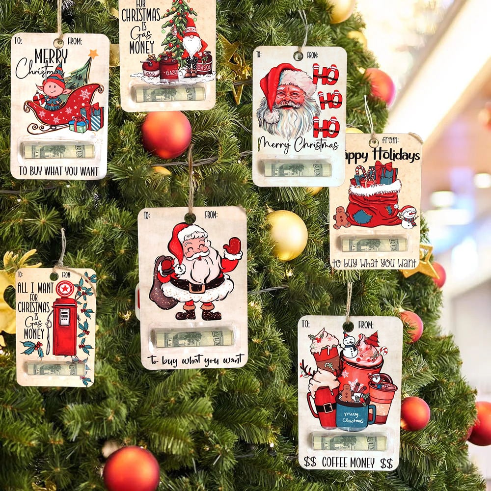 BowLift | Christmas Wooden Money Holder Ornament