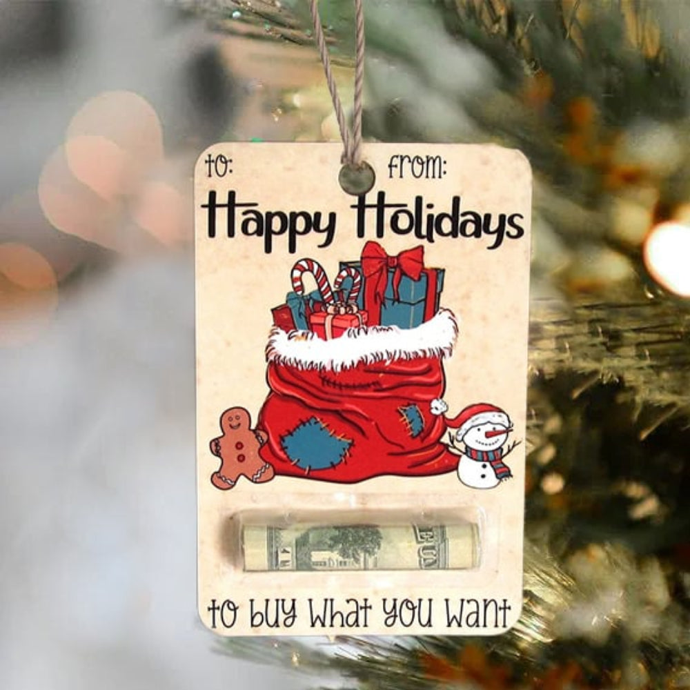 BowLift | Christmas Wooden Money Holder Ornament