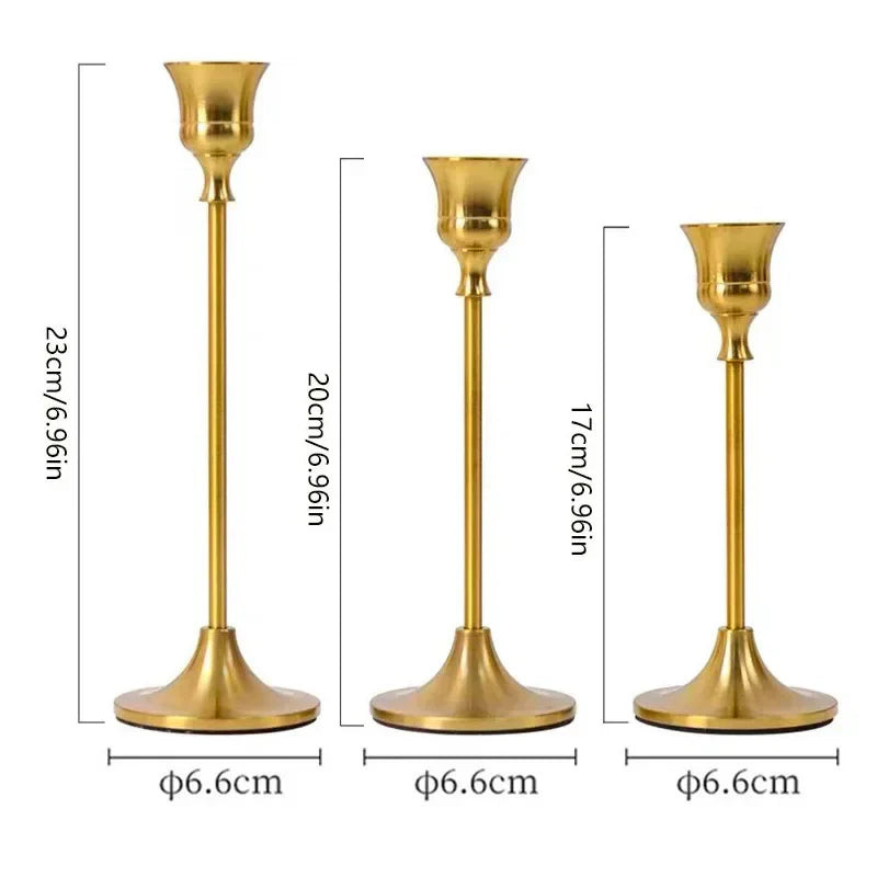 BowLift | Candle Holders Gold Metal Set for Table Decor