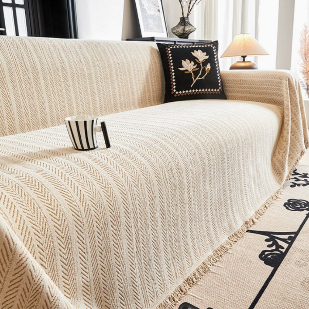 BowLift | Modern Herringbone Chenille Sofa Cover