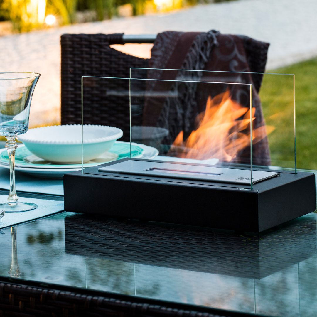 BowLift | Compact Glass Bioethanol Tabletop Fireplace