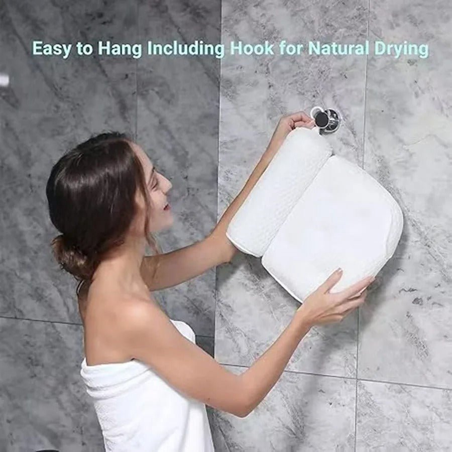 BowLift | ErgoRelax Bath Pillow – Ergonomic, Quick-Drying Spa Pillow with Anti-Slip Suction Cups for Neck, Shoulder, and Back Support