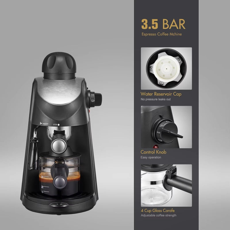 BowLift | 3.5 Bar Espresso Machine with Built-In Steam Wand