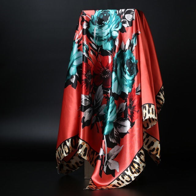 BowLift | Large square scarf Simulation silk scarf All-match scarf Scarf