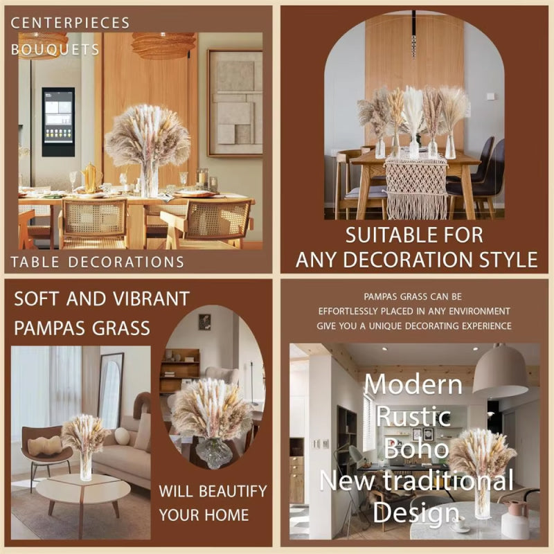 BowLift | 105pcs Natural Dried Flowers Pampas Grass Bouquet