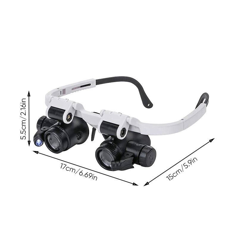 BowLift | Magnifying Glasses with Dual LED Illumination | 8x, 15x, & 23x Combined Magnification | High-Definition Acrylic Optics | 180° Rotatable Lens System | Adjustable 5mm Lateral Alignment & Retractable Arms
