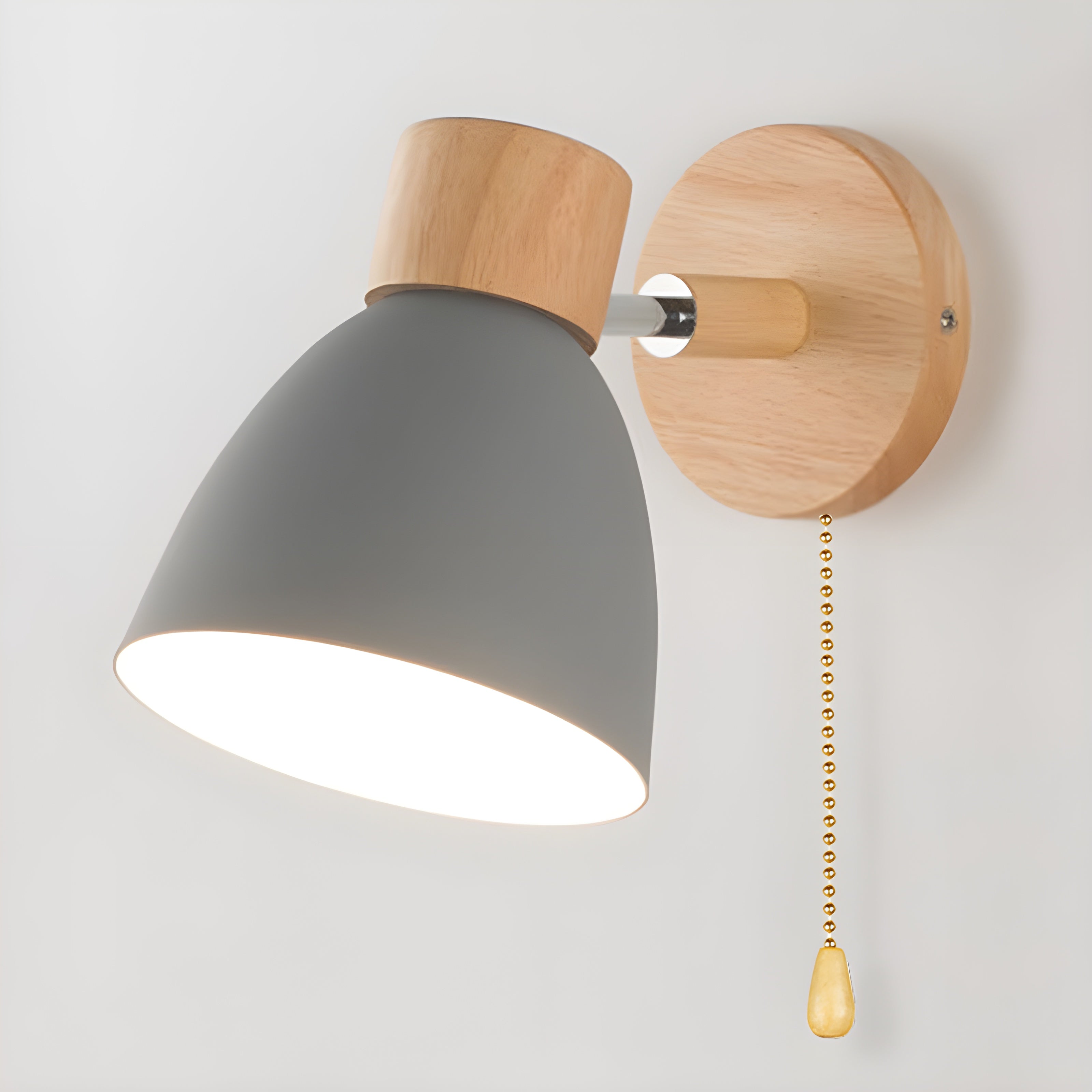 BowLift | Wood Nordic Wall Lamp with Switch for the Bedroom