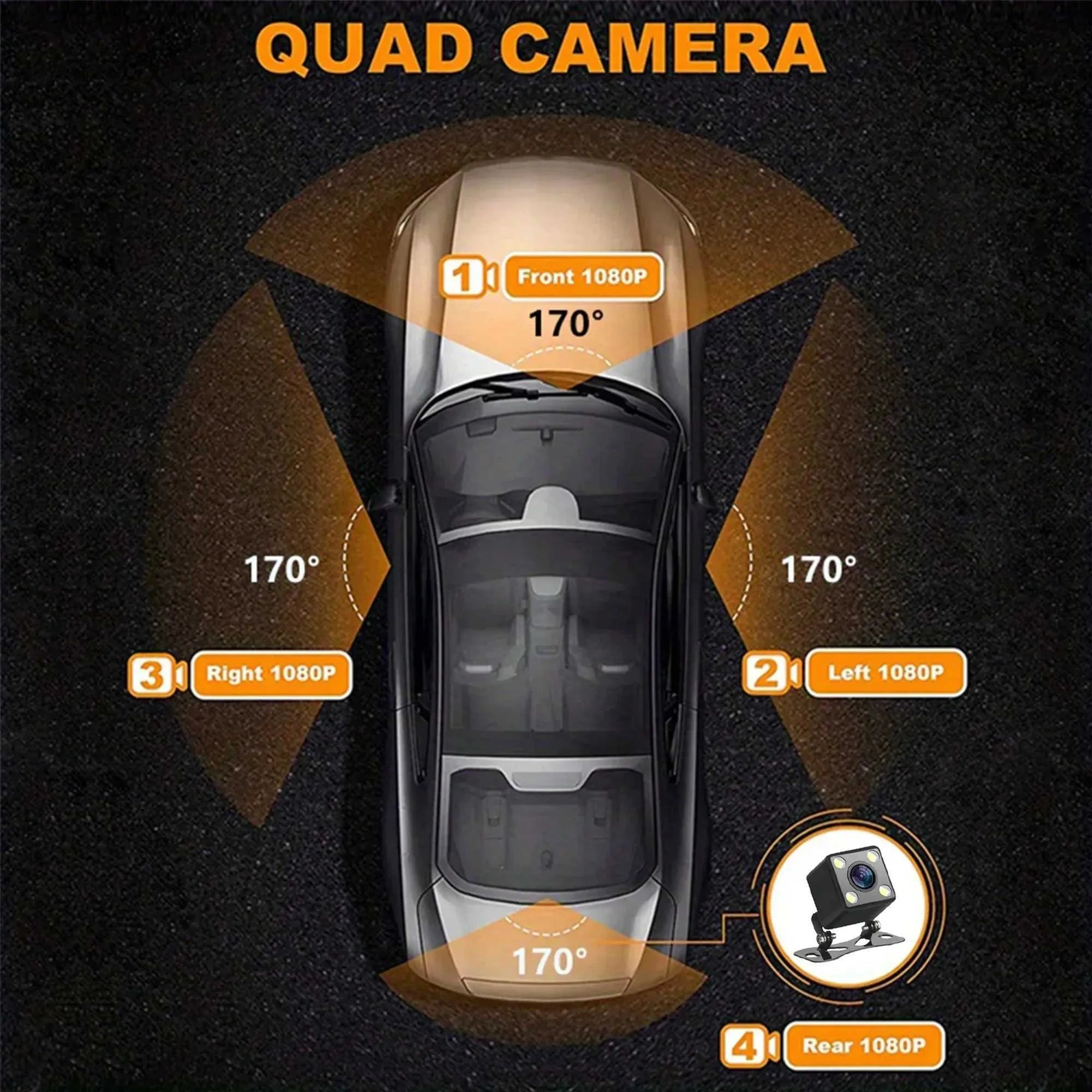 BowLift | 360° Car Dashcam | DashGard Pro CX360 | Full HD Driving Recorder with Night Vision & Parking Monitor