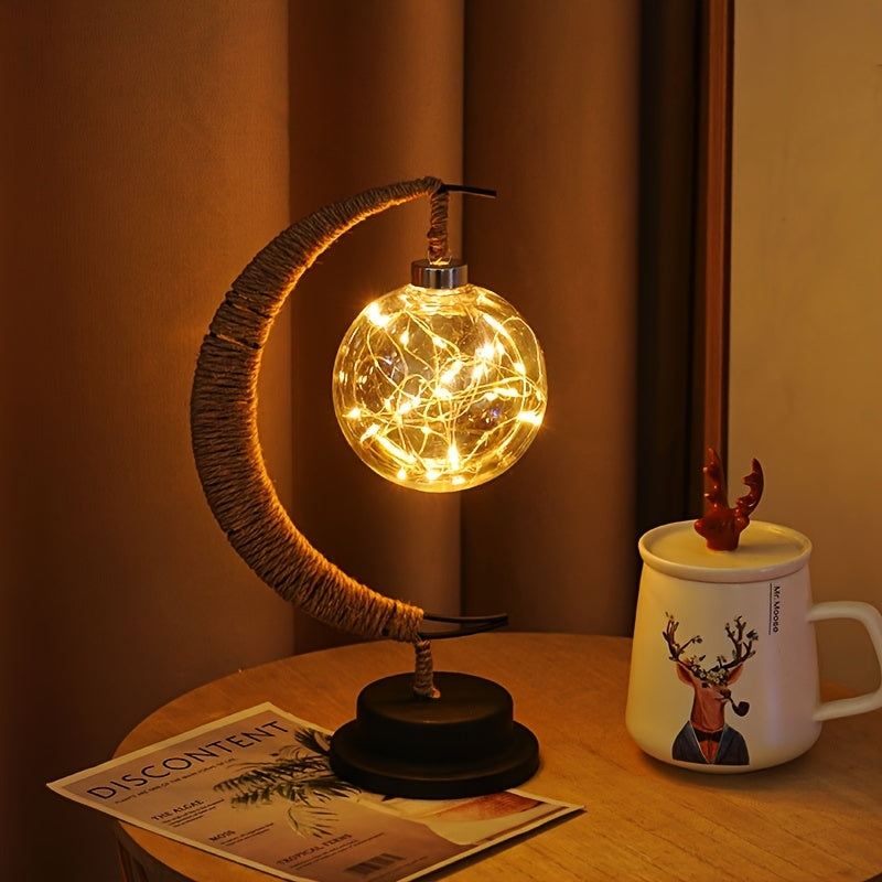 MoonGlow Lamp - Stylish Wrought Iron LED Table Lamp Bowlift