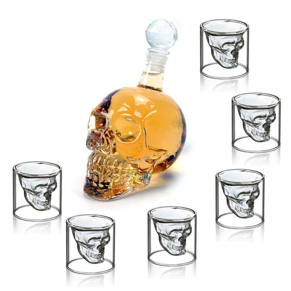 BowLift | Skull Carafe Decanter & 6 Shot Glasses
