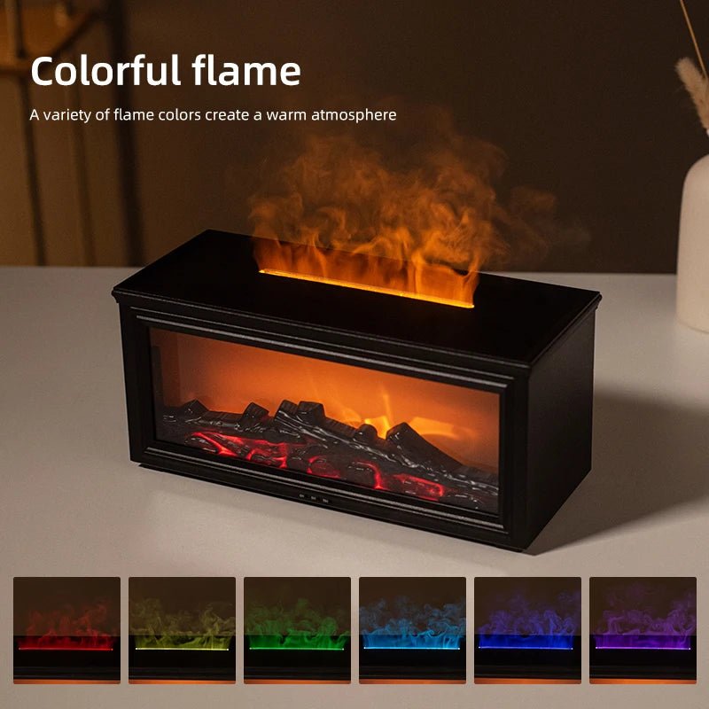 BowLift | FlameAura – Aromatherapy Fireplace Diffuser with 7 LED Colors