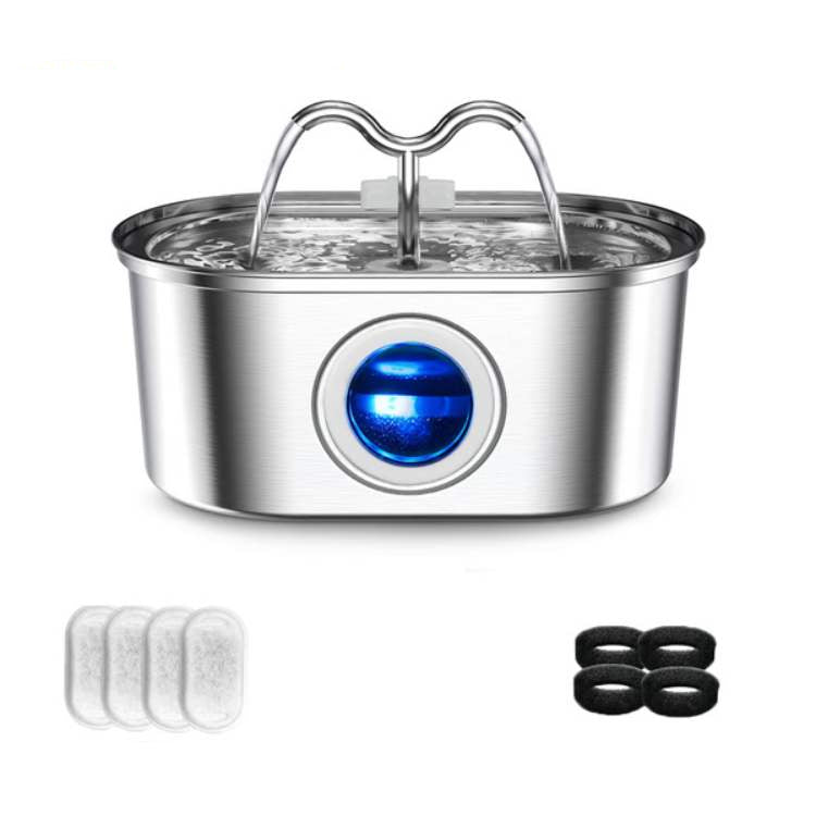 BowLift | Cat Water Fountain made of Stainless Steel – Quiet, Hygienic and BPA-free – 2L Capacity