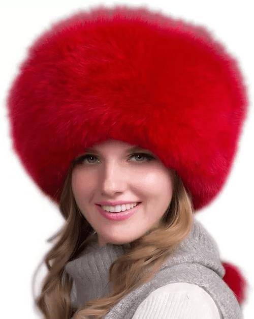 BowLift | FurLuxe Natural Fox Fur Winter Hat | Thick fur cap with earmuffs for elegant cold-weather style