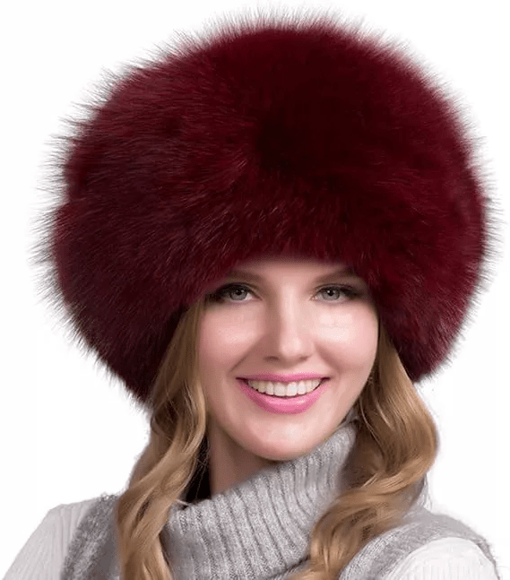 BowLift | FurLuxe Natural Fox Fur Winter Hat | Thick fur cap with earmuffs for elegant cold-weather style
