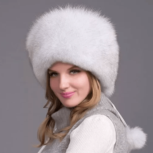 BowLift | FurLuxe Natural Fox Fur Winter Hat | Thick fur cap with earmuffs for elegant cold-weather style