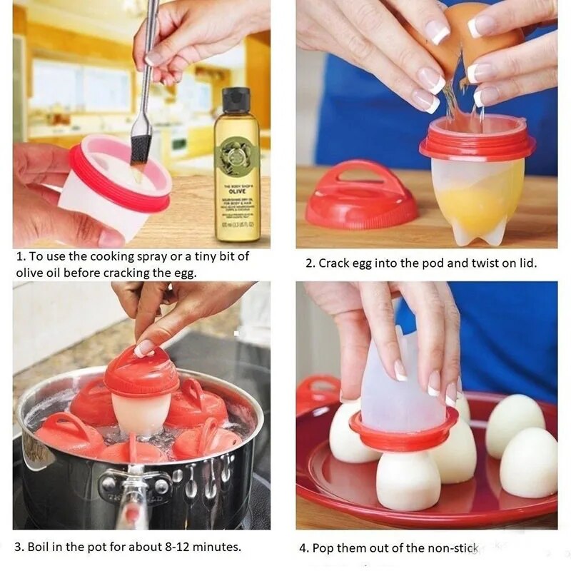 BowLift | YolkCraft Egg Molder Cooking Pods | Easy Hard-Boiled & Poached Egg Maker | Dishwasher Safe