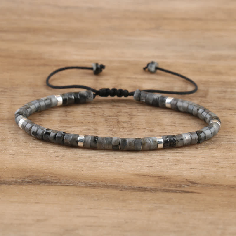 BowLift | Braided bracelet with 2.4 mm natural stone rollers – Seraphina