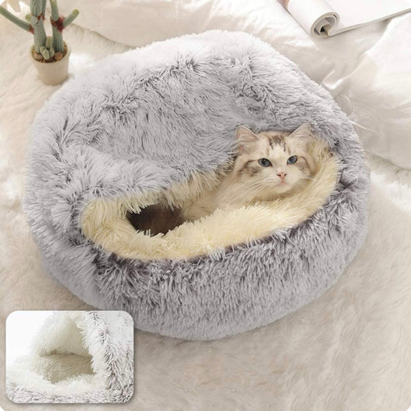BowLift | Cat Cave Bed Plush Orthopedic Nest