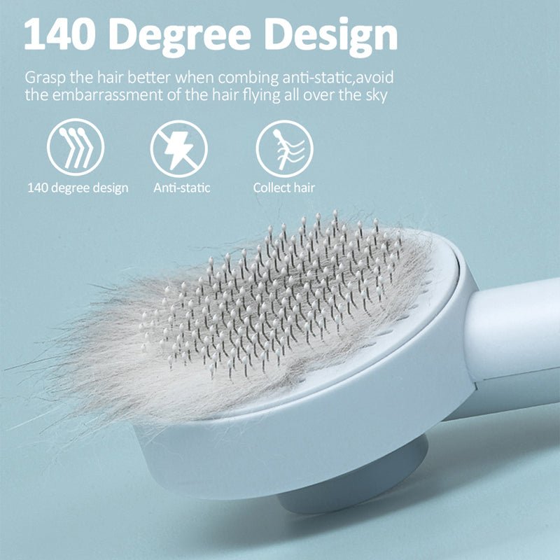 BowLift | GROOMCLICK – Self-Cleaning Cat Brush for Gentle Grooming & Less Shedding
