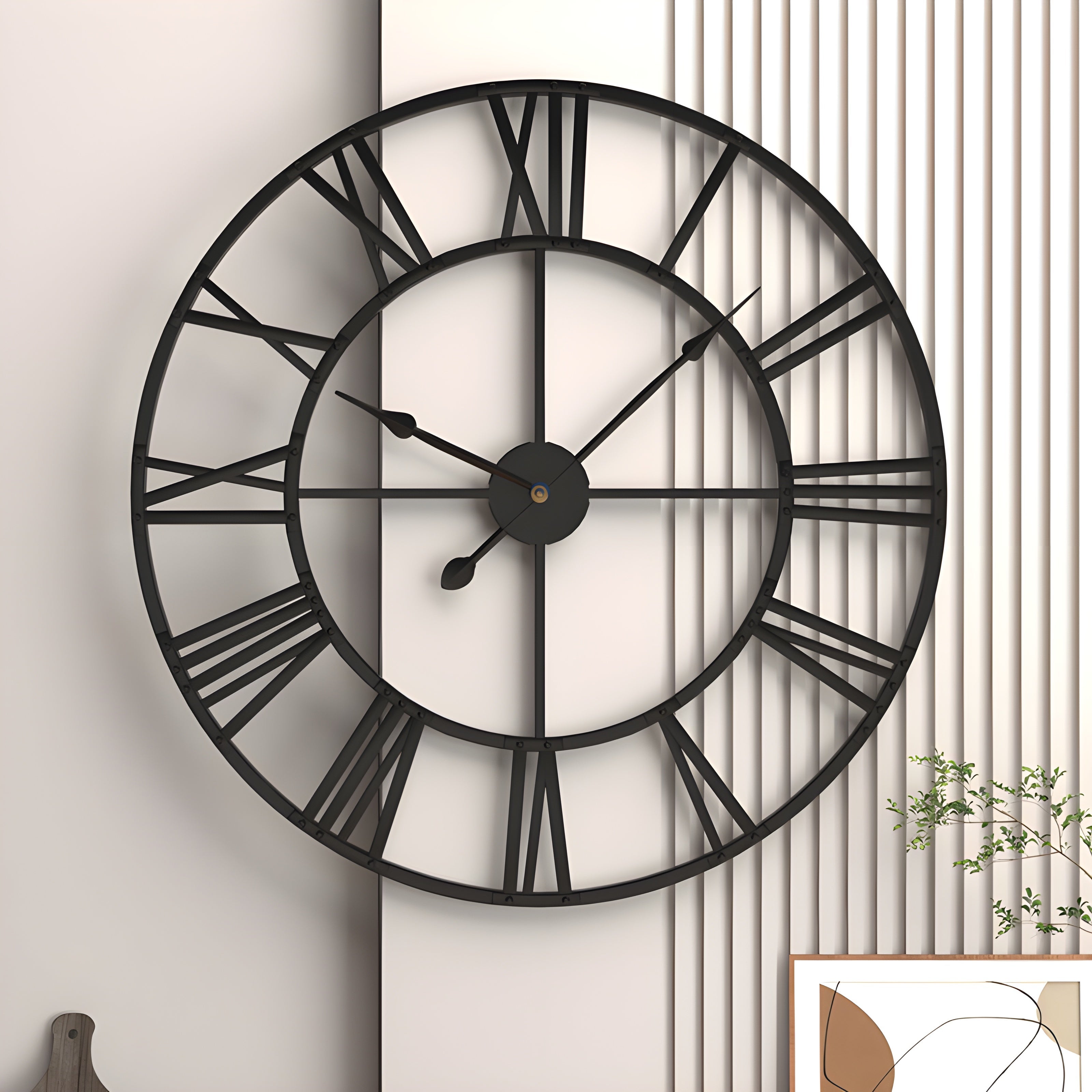 BowLift | Roman Numerals Iron Art Wall Clock