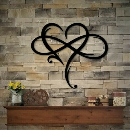 BowLift | InfinityHeart Wall Decor – Iron Wall Sculpture with Symbol of Eternal Love