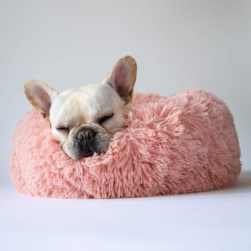 BowLift | Beef Plush Calming Donut Dog Bed for Small to Large Dogs
