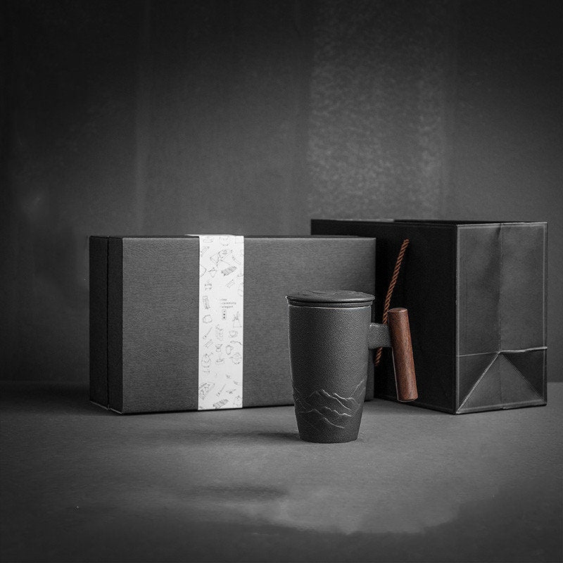 BowLift | Large Cup, Ceramic Tea Cup with Lid. Large Tea Cup with Lid