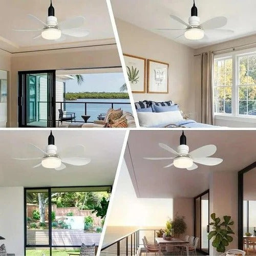 BowLift | Ceiling Light Fan with LED, E27 Socket Mount with Remote Control