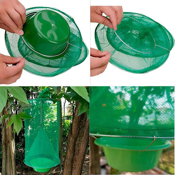 BowLift | Reusable Fly Trap, Outdoor Hanging Fly Catcher, Chemical-Free and Washable