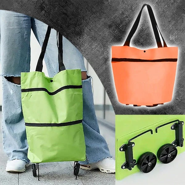 BowLift | Foldable Shopping Trolley, 2-in-1 Carry Bag & Rolling Cart