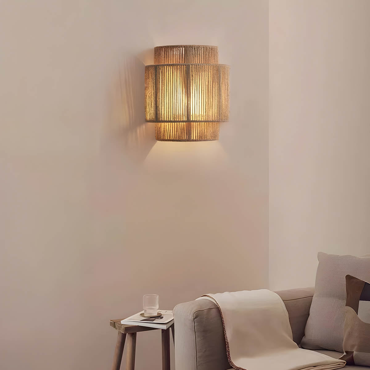 BowLift | Japanese-Inspired Minimalist LED Wall Light – Natural Rope Design & Warm Ambient Lighting